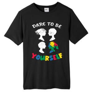 Dare To Be Yours Autism Awareness Autistic Puzzle Gift Tall Fusion ChromaSoft Performance T-Shirt