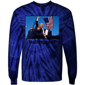 Donald Trump Bulletproof 2024 Presidential Candidate 45 Tie-Dye Long Sleeve Shirt