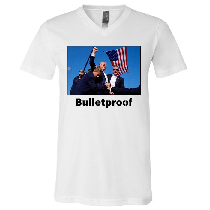 Donald Trump Bulletproof 2024 Presidential Candidate 45 V-Neck T-Shirt