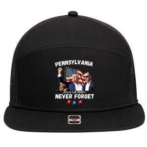 Donald Trump Butler Pennsylvania Never Forget 7 Panel Mesh Trucker Snapback Hat