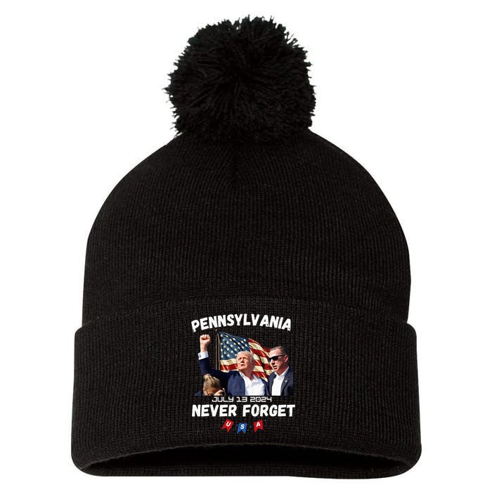 Donald Trump Butler Pennsylvania Never Forget Pom Pom 12in Knit Beanie