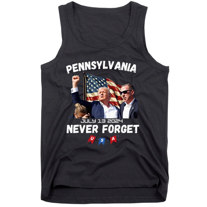 Donald Trump Butler Pennsylvania Never Forget Tank Top