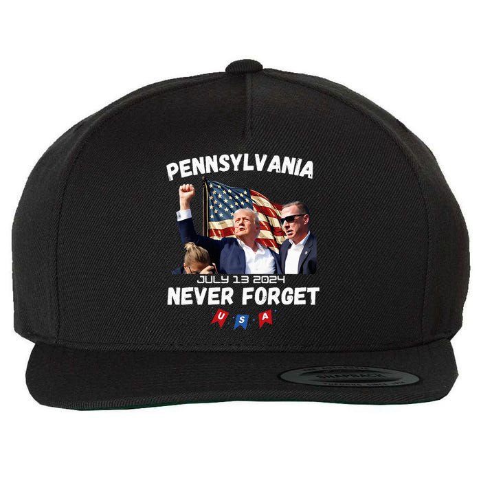 Donald Trump Butler Pennsylvania Never Forget Wool Snapback Cap