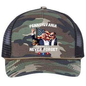 Donald Trump Butler Pennsylvania Never Forget Retro Rope Trucker Hat Cap