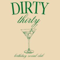 Dirty Thirty Birthday Social Club Retro Green Martini Drawstring Bag