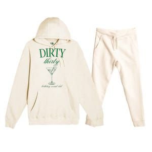 Dirty Thirty Birthday Social Club Retro Green Martini Premium Hooded Sweatsuit Set