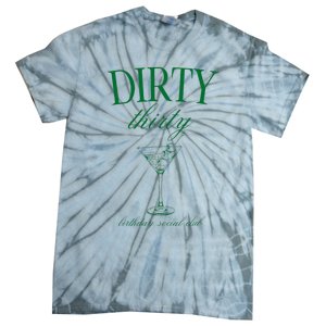 Dirty Thirty Birthday Social Club Retro Green Martini Tie-Dye T-Shirt