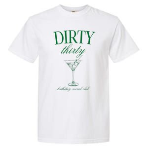 Dirty Thirty Birthday Social Club Retro Green Martini Garment-Dyed Heavyweight T-Shirt