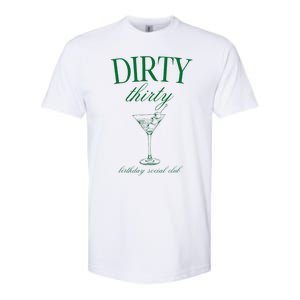 Dirty Thirty Birthday Social Club Retro Green Martini Softstyle CVC T-Shirt