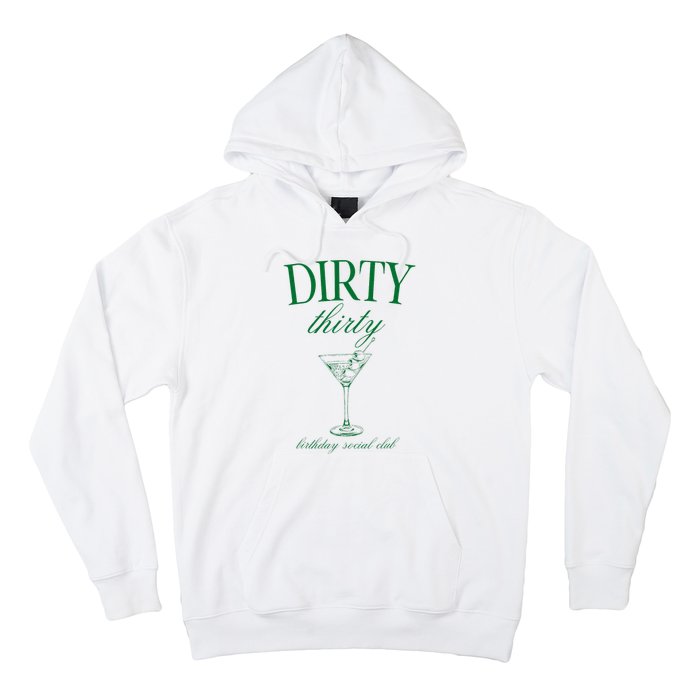 Dirty Thirty Birthday Social Club Retro Green Martini Hoodie