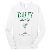 Dirty Thirty Birthday Social Club Retro Green Martini Long Sleeve Shirt