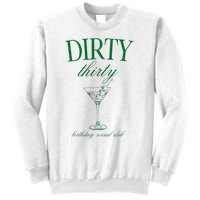 Dirty Thirty Birthday Social Club Retro Green Martini Sweatshirt