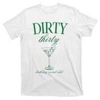 Dirty Thirty Birthday Social Club Retro Green Martini T-Shirt