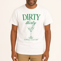 Dirty Thirty Birthday Social Club Retro Green Martini Tall T-Shirt