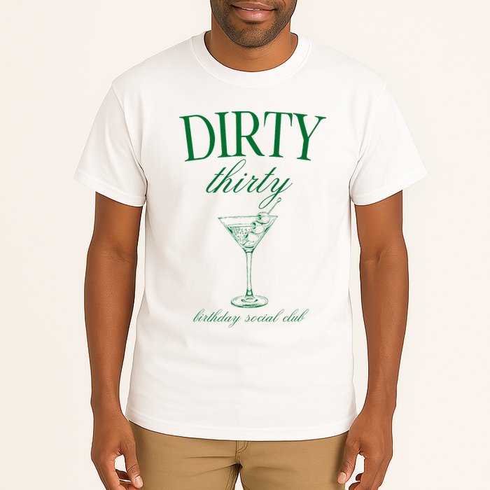 Dirty Thirty Birthday Social Club Retro Green Martini Tall T-Shirt