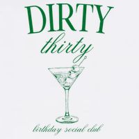 Dirty Thirty Birthday Social Club Retro Green Martini Tall T-Shirt