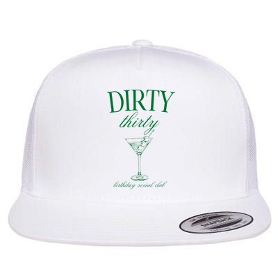 Dirty Thirty Birthday Social Club Retro Green Martini Flatbill Hat