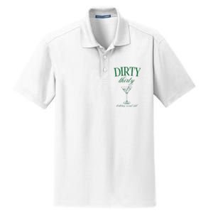 Dirty Thirty Birthday Social Club Retro Green Martini Dry Zone Grid Polo