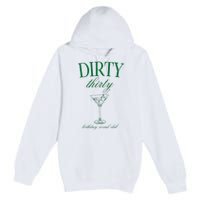 Dirty Thirty Birthday Social Club Retro Green Martini Premium Pullover Hoodie