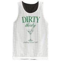 Dirty Thirty Birthday Social Club Retro Green Martini Mesh Reversible Basketball Jersey Tank