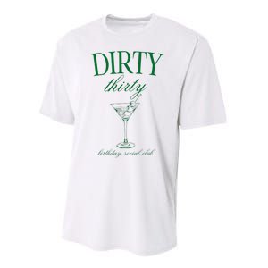 Dirty Thirty Birthday Social Club Retro Green Martini Performance Sprint T-Shirt