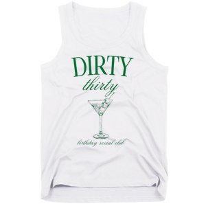 Dirty Thirty Birthday Social Club Retro Green Martini Tank Top