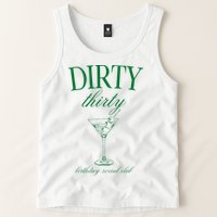 Dirty Thirty Birthday Social Club Retro Green Martini Tank Top