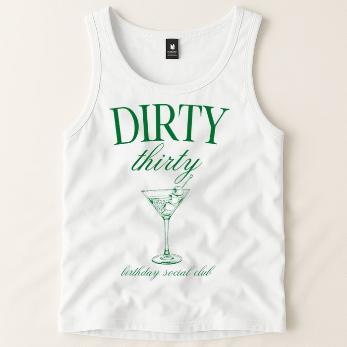 Dirty Thirty Birthday Social Club Retro Green Martini Tank Top