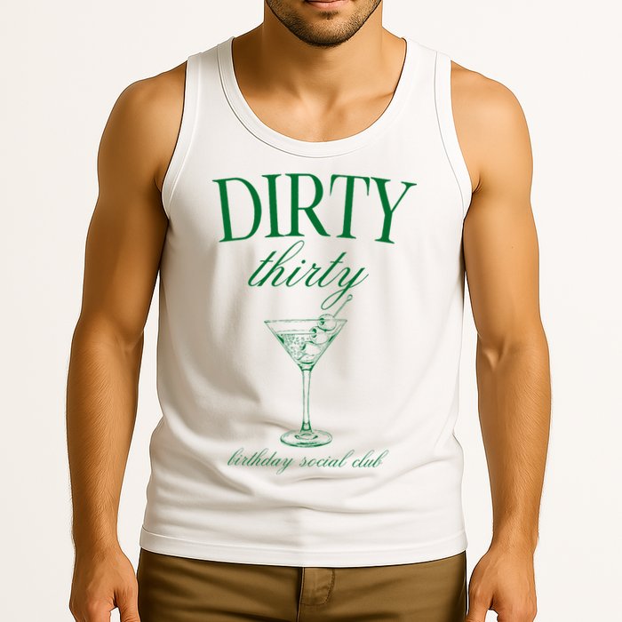 Dirty Thirty Birthday Social Club Retro Green Martini Tank Top