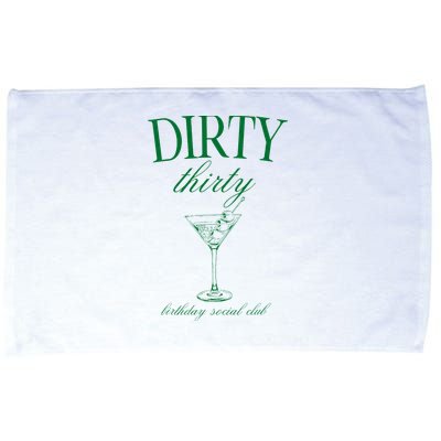 Dirty Thirty Birthday Social Club Retro Green Martini Microfiber Hand Towel