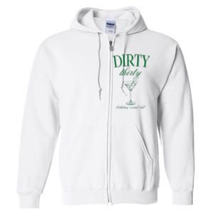 Dirty Thirty Birthday Social Club Retro Green Martini Full Zip Hoodie