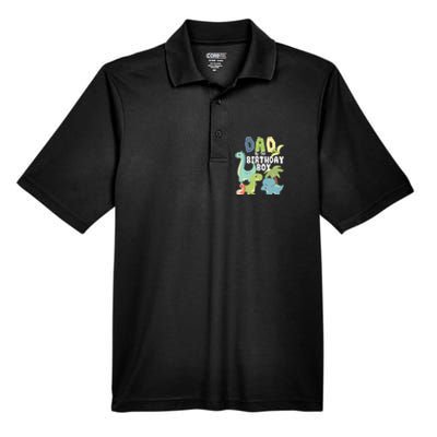 Dinosaurs Theme Birthday Dad Of The Birthday Boy Dinosaur Men's Origin Performance Piqué Polo