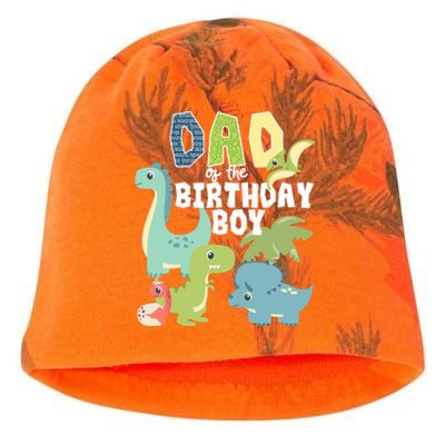 Dinosaurs Theme Birthday Dad Of The Birthday Boy Dinosaur Kati - Camo Knit Beanie