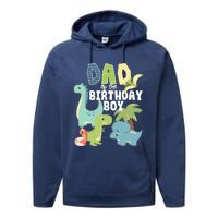 Dinosaurs Theme Birthday Dad Of The Birthday Boy Dinosaur Performance Fleece Hoodie