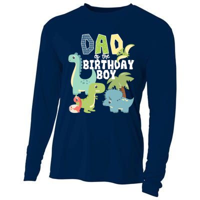 Dinosaurs Theme Birthday Dad Of The Birthday Boy Dinosaur Cooling Performance Long Sleeve Crew