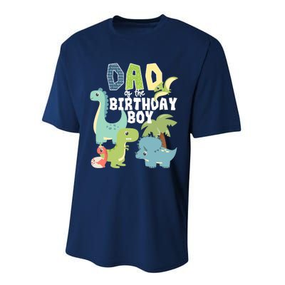 Dinosaurs Theme Birthday Dad Of The Birthday Boy Dinosaur Performance Sprint T-Shirt