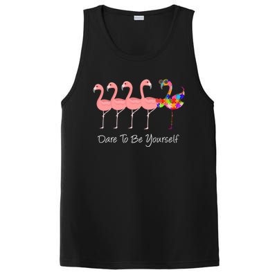 Dare To Be Yours Autism Awareness Pink Flamingo Gift PosiCharge Competitor Tank