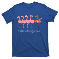 Dare To Be Yours Autism Awareness Pink Flamingo Gift T-Shirt