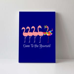 Dare To Be Yours Autism Awareness Pink Flamingo Gift Canvas