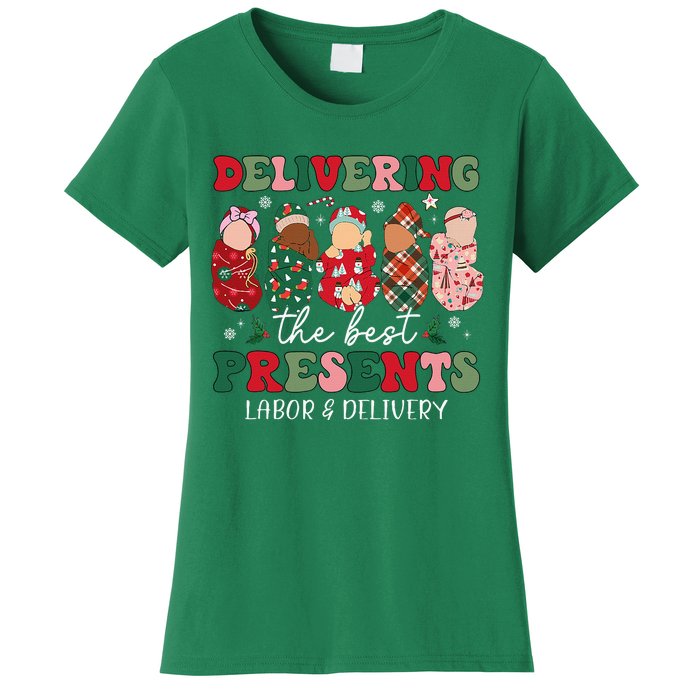 Delivering The Best Presents Labor Delivery Nurse Christmas Women's T-Shirt