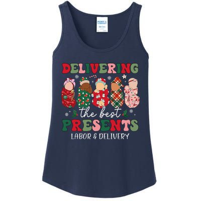 Delivering The Best Presents Labor Delivery Nurse Christmas Ladies Essential Tank