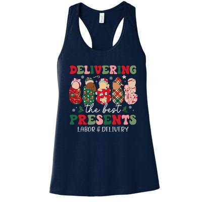 Delivering The Best Presents Labor Delivery Nurse Christmas Women's Racerback Tank