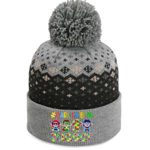 Dare To Be Yours Autism Awareness Superheroes Gift The Baniff Cuffed Pom Beanie