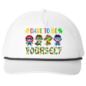 Dare To Be Yours Autism Awareness Superheroes Gift Snapback Five-Panel Rope Hat