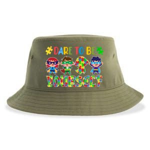 Dare To Be Yours Autism Awareness Superheroes Gift Sustainable Bucket Hat