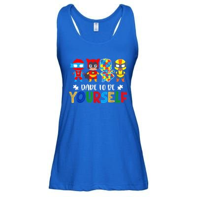 Dare To Be Yours Autism Awareness Superheroes Cool Gift Ladies Essential Flowy Tank