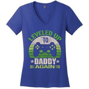 Daddy To Be Again Gift Leveled Up To Daddy Gift Gift Women's V-Neck T-Shirt