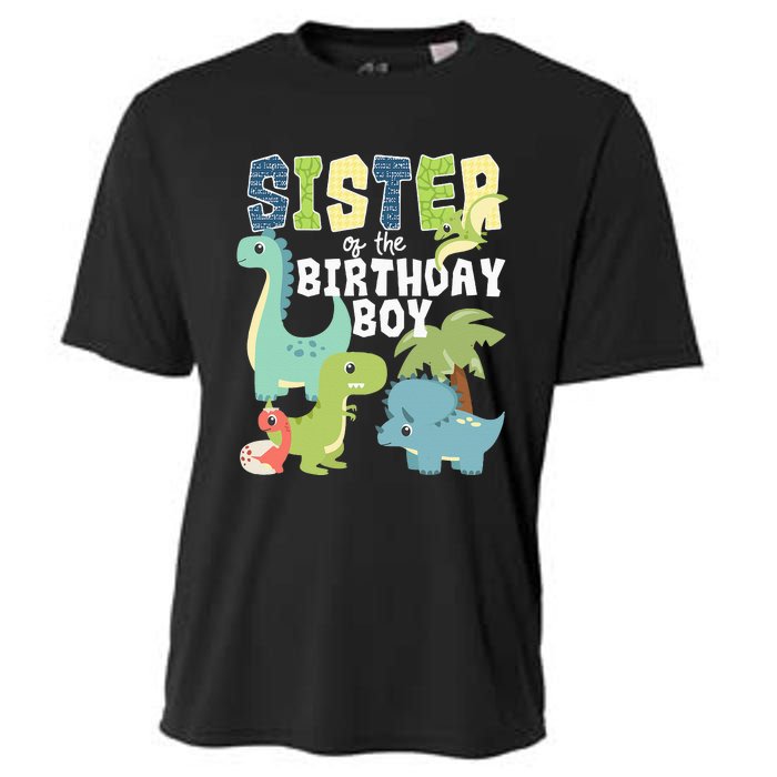 Dinosaurs Theme Birthday Sister Of The Birthday Boy Dinosaur Cooling Performance Crew T-Shirt