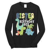 Dinosaurs Theme Birthday Sister Of The Birthday Boy Dinosaur Long Sleeve Shirt