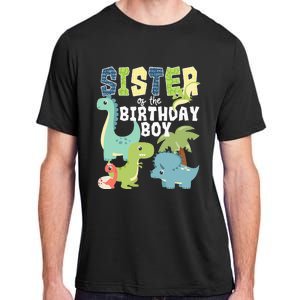 Dinosaurs Theme Birthday Sister Of The Birthday Boy Dinosaur Adult ChromaSoft Performance T-Shirt